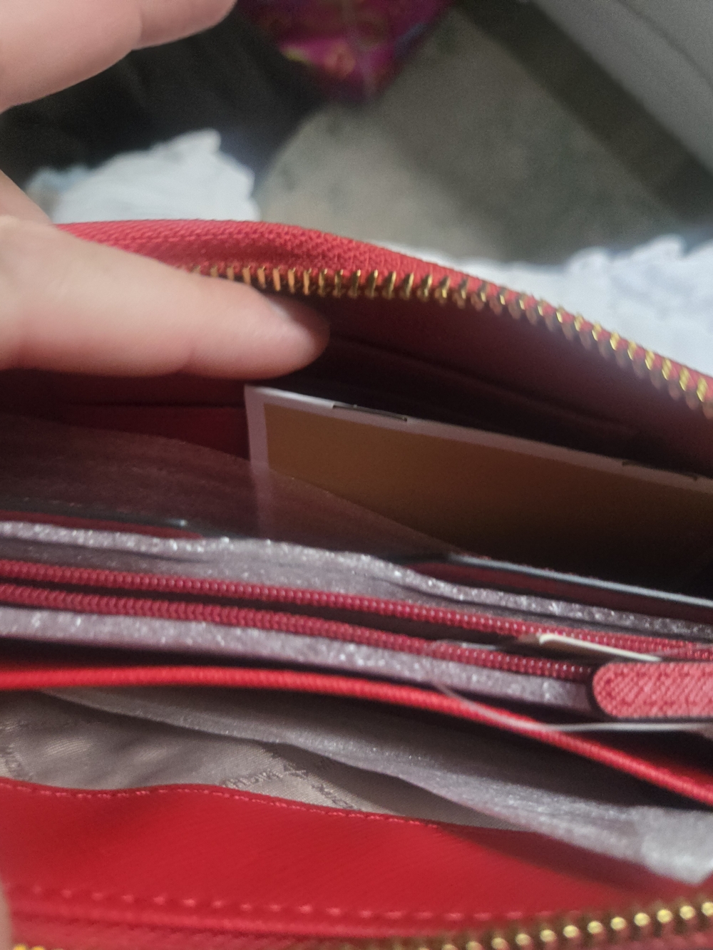 Michael Kors Red Zip-Around Leather Wallet - Picture 4 of 7